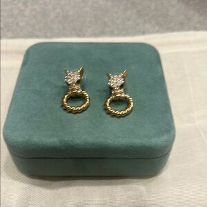 Elegant Gold and Silver Panther Earrings. Like New worn once